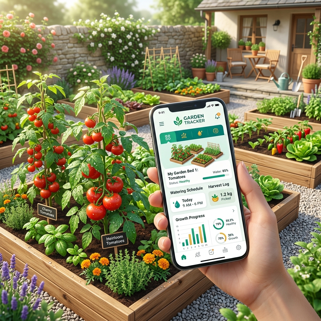 Gardenly App Interface and Home Garden
